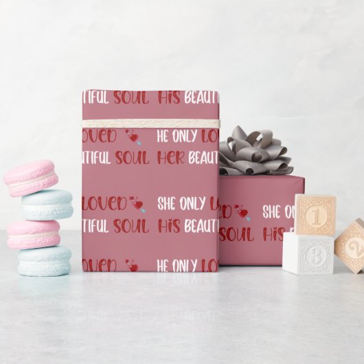 Ze/hij hield alleen van zijn/haar mooie Roos Gold Cadeaupapier (Baby Shower)