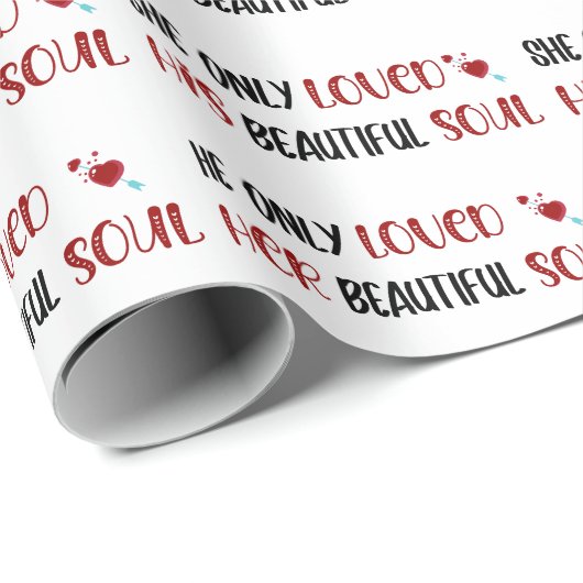 Ze/hij hield alleen van zijn/haar mooie sol White Cadeaupapier (Rol Hoek)