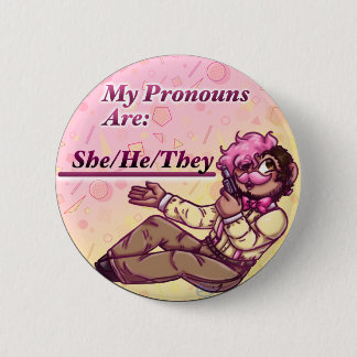 Ze/hij/zij/zij zijn klassiek! Wilford Pronoun Pin Ronde Button 5,7 Cm