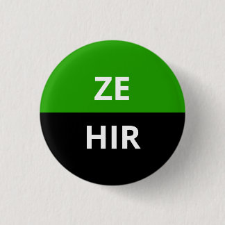 Ze/Hir Pronouns Neutrois Badge Ronde Button 3,2 Cm