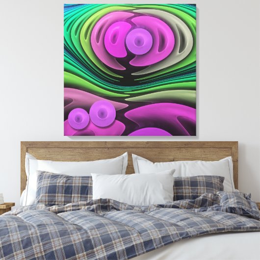 Ze houden elkaar vast, abstracte fractal wallart canvas afdruk (Insitu (Slaapkamer))