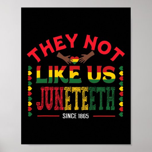 Ze houden niet van ons Juneteenth sinds 1865 Black Poster (Voorkant)