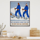 Ze houden van Winter in New York Poster (Keuken)