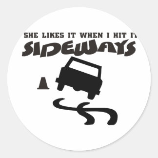 ze houdt het zijwaarts DRIFTmet CAR 2 Ronde Sticker