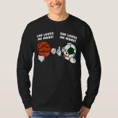 Ze houdt meer van mij Basketball Soccer Player T-shirt (Voorkant)