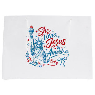 Ze houdt ook van Jezus en Amerika 4 juli Christus Groot Cadeauzakje