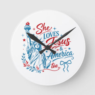 Ze houdt ook van Jezus en Amerika 4 juli Christus Ronde Klok
