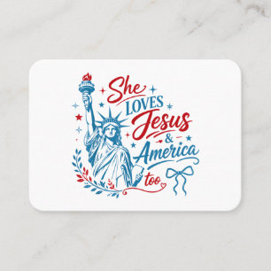 Ze houdt ook van Jezus en Amerika 4 juli Christus Visitekaartje