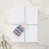 Ze houdt ook van Jezus en Amerika Cadeaulabel (Met Touw)