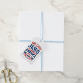 Ze houdt ook van Jezus en Amerika Cadeaulabel (Met Touw)