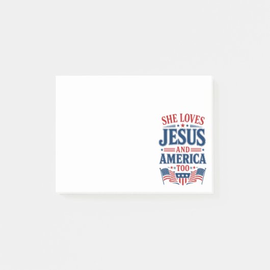 Ze houdt ook van Jezus en Amerika Post-it® Notes (Voorkant)