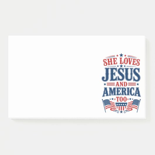 Ze houdt ook van Jezus en Amerika Post-it® Notes (Voorkant)