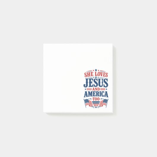 Ze houdt ook van Jezus en Amerika Post-it® Notes (Voorkant)