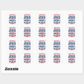 Ze houdt ook van Jezus en Amerika Vierkante Sticker (Vel)