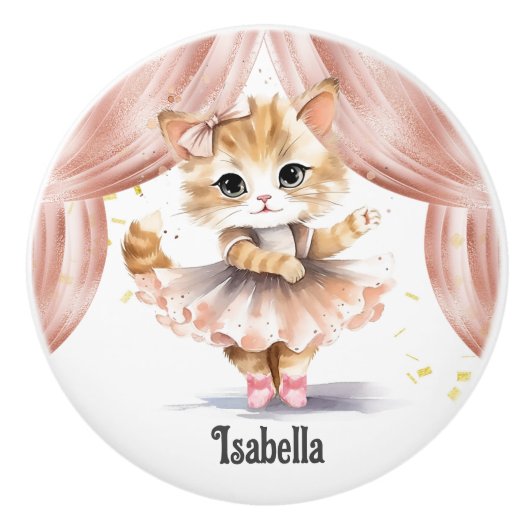 Ze houdt van Dance Ballet Schoenen Naam Drawer Keramische Knop (Voorkant)