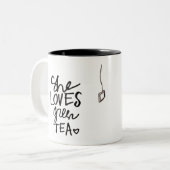 ze houdt van groene thee mok (Voorkant links)