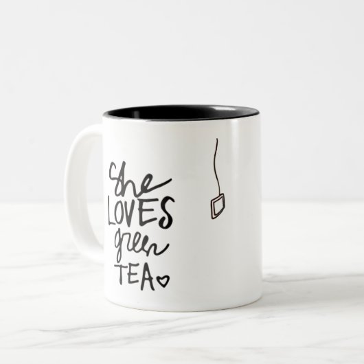 ze houdt van groene thee mok (Voorkant links)