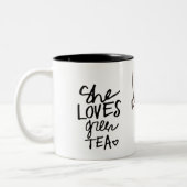 ze houdt van groene thee mok (Links)