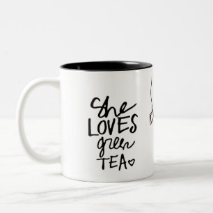ze houdt van groene thee mok
