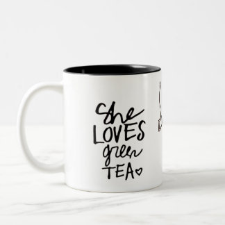 ze houdt van groene thee mok