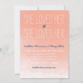 Ze houdt van haar lesbische bruiloft uitnodiging (Voorkant)