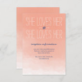 Ze houdt van haar lesbische weddenschapskaart informatiekaartje (Voorkant / Achterkant)