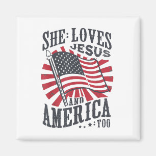 Ze houdt van Jezus en Amerika ook van de Amerikaan Magneet