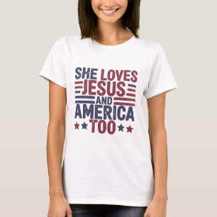 Ze houdt van Jezus en Amerika ook van Shirt   Fait