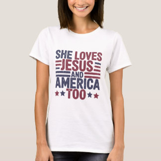 Ze houdt van Jezus en Amerika ook van Shirt | Fait