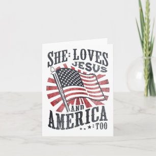 Ze houdt van Jezus en Amerika te Amerikaanse vlag Kaart