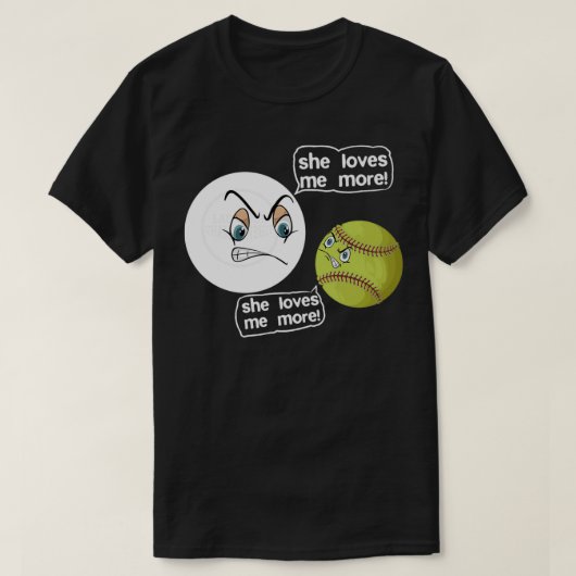 Ze houdt van me Meer softball lacrosse design Klas T-shirt (Design voorkant)