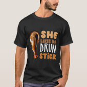 Ze houdt van mijn drumstick Funny Thanksgiving paa T-shirt (Voorkant)