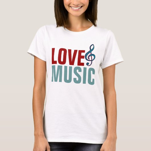 ze houdt van muziek t-shirt (Voorkant)