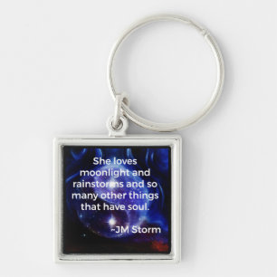 Ze houdt van Premium Square Sleutelhanger