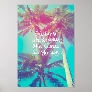 Ze houdt van Summer & Shines als het Sun Poster