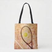 Ze houdt van tennis vrouwen canvas tas w aangepast (Voorkant)