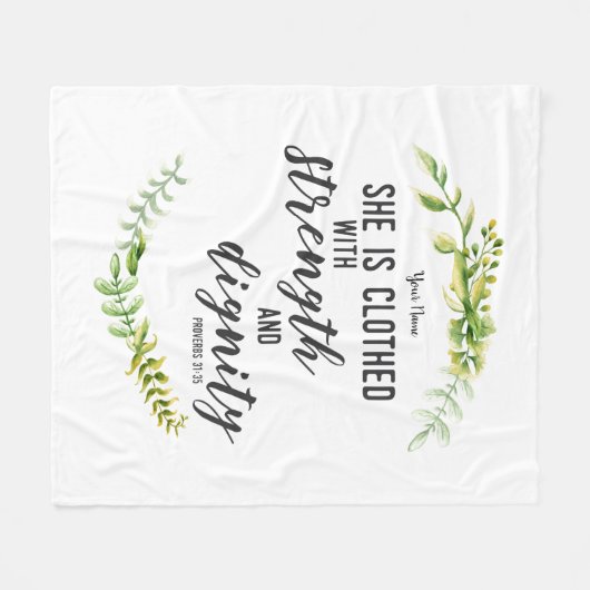 Ze is afgedekt in kracht en waardigheid fleece deken (Voorkant (Horizontaal))