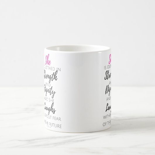 Ze is afgedekt - spreekwoorden 31:25 mok (Center)