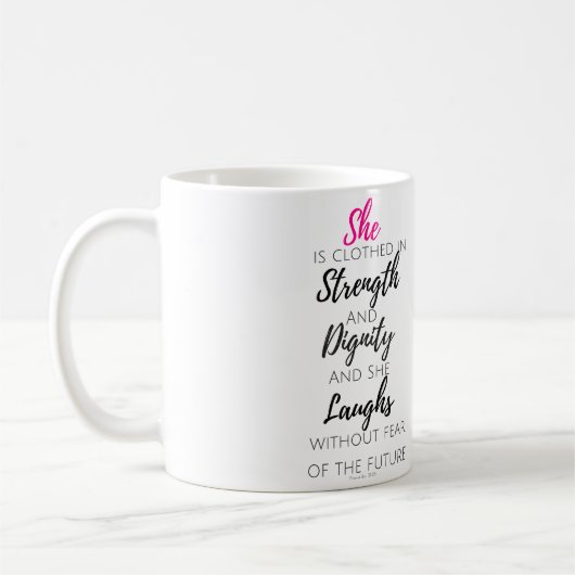 Ze is afgedekt - spreekwoorden 31:25 mok (Links)