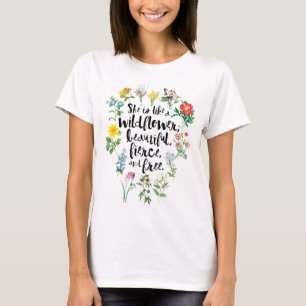 "Ze is als een wilde bloem." Rustic Boho T-shirt