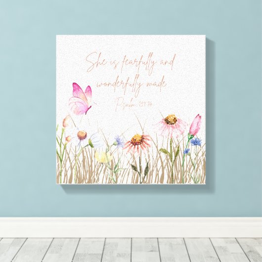 Ze is angstig en heerlijk gemaakt - kinderkamer canvas afdruk (Insitu (Houten vloer))