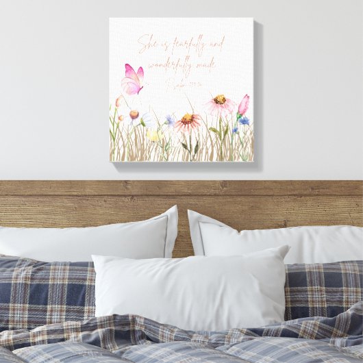 Ze is angstig en heerlijk gemaakt - kinderkamer canvas afdruk (Insitu (Slaapkamer))