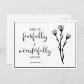 Ze is bang en wonderbaarlijk om Psalms te citeren Briefkaart (Voorkant / Achterkant)