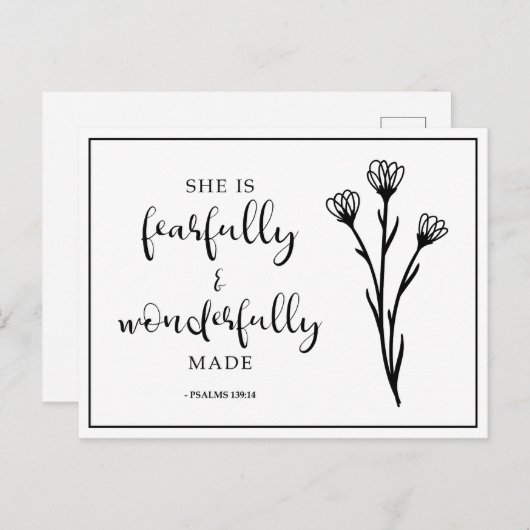 Ze is bang en wonderbaarlijk om Psalms te citeren Briefkaart (Voorkant / Achterkant)