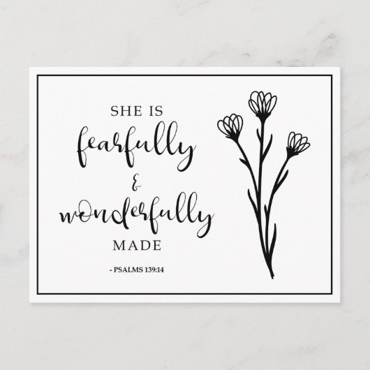 Ze is bang en wonderbaarlijk om Psalms te citeren Briefkaart (Voorkant)