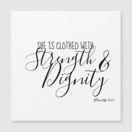 Ze is bekleed met kracht en waardigheid