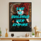 Ze is bezig met het bouwen van de Renaissance schi Poster