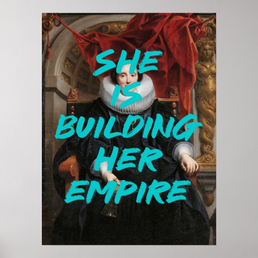 Ze is bezig met het bouwen van de Renaissance schi Poster (Voorkant)