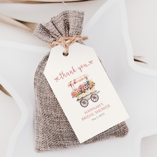 Ze is bruids douche fris van de markt cadeaulabel