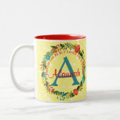 Ze is bruin monogram tweekleurige koffiemok (Links)